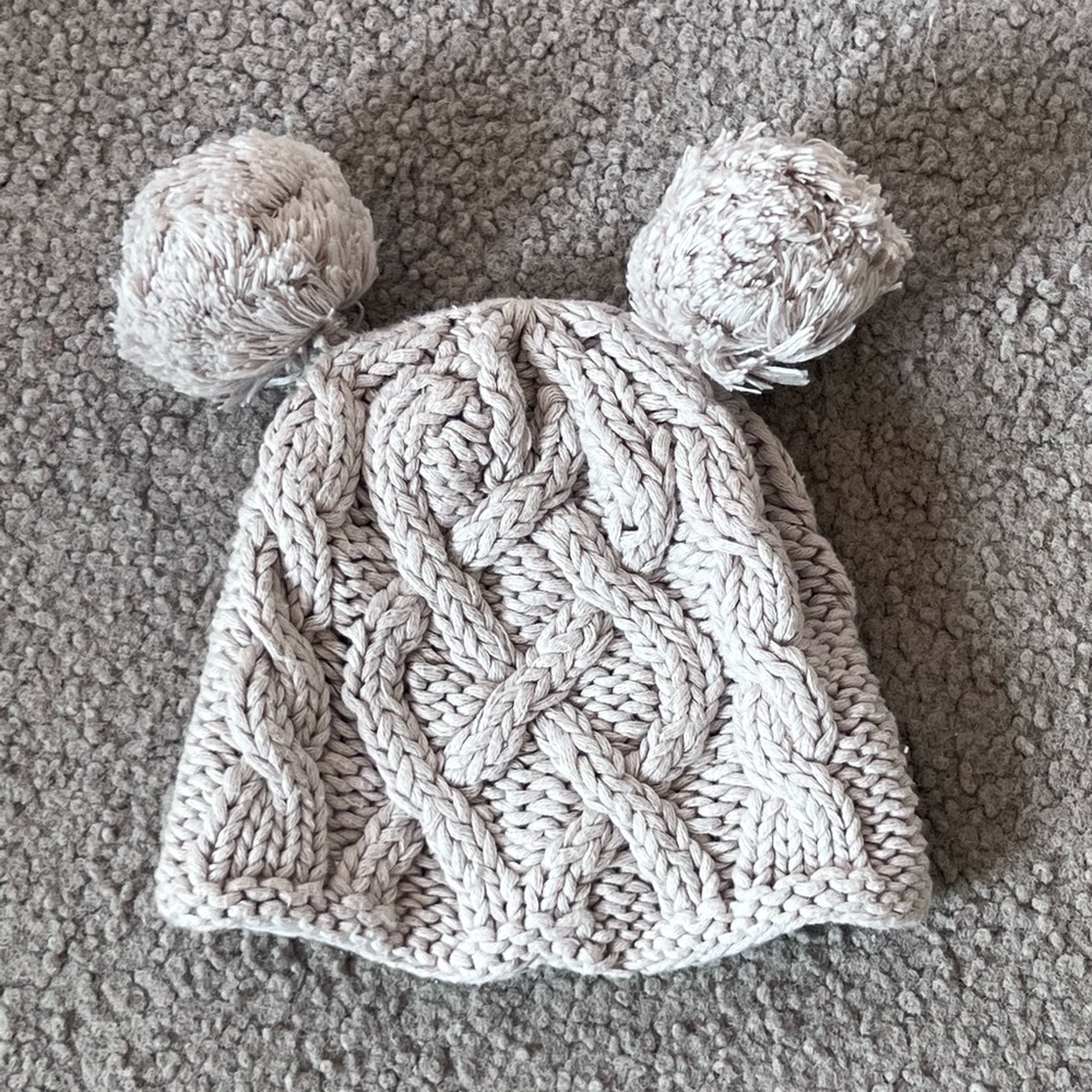 Infant Teddy Bear Knitted Beanie OS